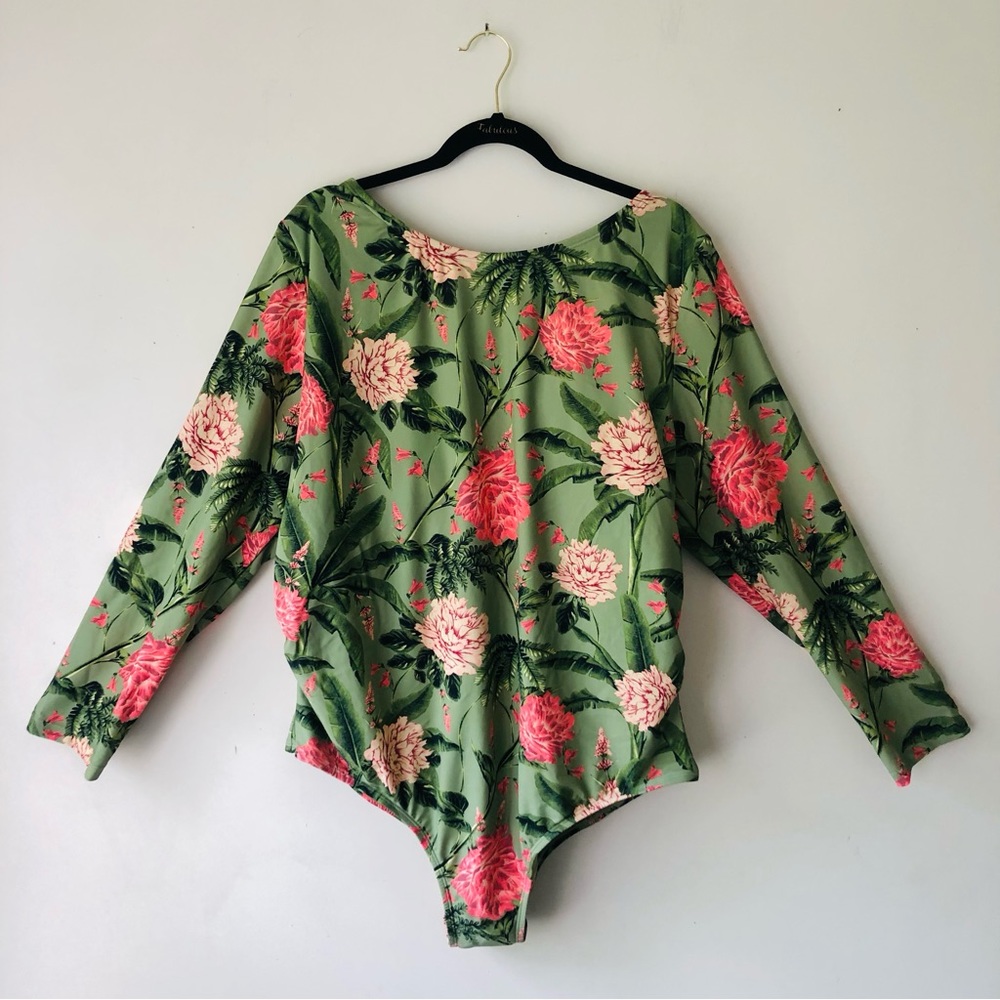 Agua Bendita x Target Peony Print Long Sleeve Medium Coverage Swimsuit, 3X NWT - Picture 5 of 9